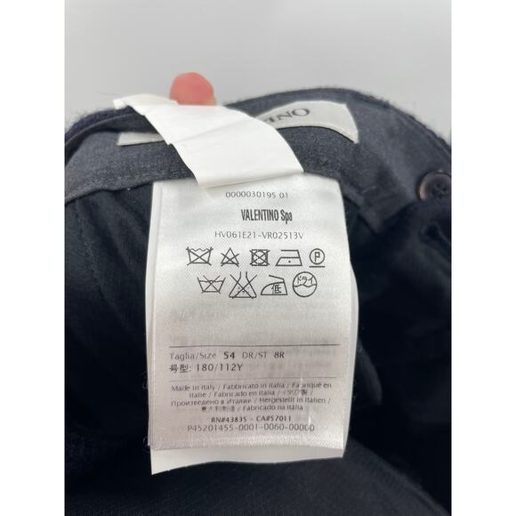 Valentino Pants Mens 38 Dress Slim Tapered Fit Navy Blue Virgin Wool NEW - Picture 4 of 7